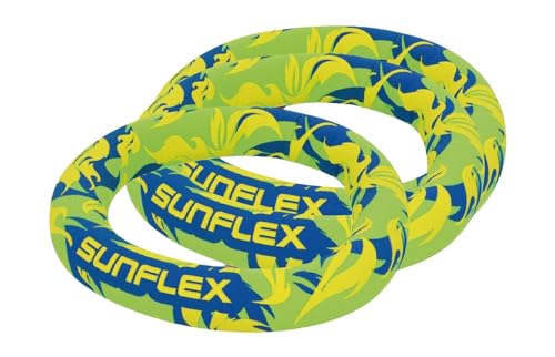 Sunflex® Tauchringe Flames Firegreen 3er Set | Tauchspielzeug für Pool und Schwimmbad | Stehen senkrecht im Wasser | sehr weich | extrem robust und für Jede Altersgruppe von Sunflex