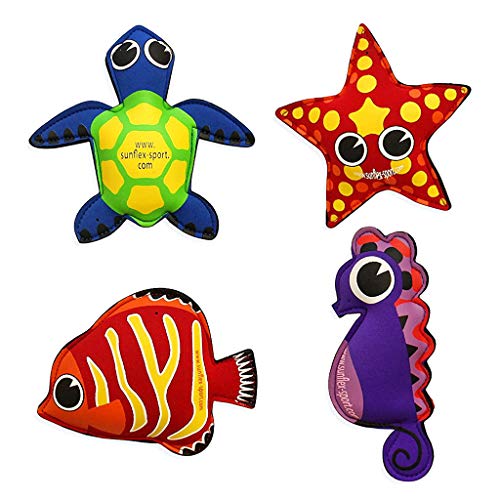 Sunflex Badewannentierchen Plash Puppies|Schwimmen auf der Wasseroberfläche|hochwertiges Neoprenmaterial|wasserfest und UV beständig|Set mit Seestern, Fisch, Seepferdchen, Schildkröte Sunflex Badewannentierchen Plash Puppies|Schwimmen auf der Wasseroberfläche|hochwertiges Neoprenmaterial|wasserfest und UV beständig|Set mit Seestern, Fisch, Seepferdchen, Schildkröte von Sunflex