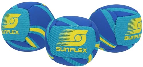 Sunflex Neopren Funbälle Flames Bluefire | 3 Bälle zum Jonglieren Werfen Fangen Kicken | Ball weich und leicht für den Strand und den Garten| extrem robust und für Jede Altersgruppe von Sunflex