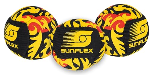 Sunflex Neopren Funbälle Flames Dragon | 3 Bälle zum Jonglieren Werfen Fangen Kicken | Ball weich und leicht für den Strand und den Garten| extrem robust und für Jede Altersgruppe von Sunflex