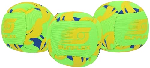 Sunflex Neopren Funbälle Flames Firegreen | 3 Bälle zum Jonglieren Werfen Fangen Kicken | Ball weich und leicht für den Strand und den Garten| extrem robust und für Jede Altersgruppe von Sunflex