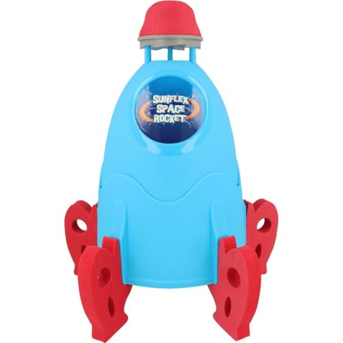Sunflex Space Rocket Wassersprenkler für Kinder – drehender Wasserspaß im Garten – Sprinkler in Raketenform – für heiße Sommertage – Anschluss an Gartenschlauch – Blau – 19 x 16 x 15,5cm von Sunflex