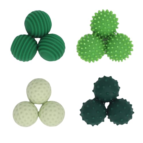 Silikon -Stress -Relief -Bälle, strukturierte handgefertigte sensorische Spielzeuge zur Entspannung und Stressabbau für Erwachsene Kinder Büroreisen 12 Stcs 0,9 Zoll (Green) von Sunicon