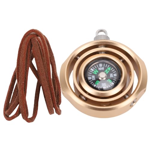 Sunicon Metall Fingerspitze Gyroskop, Erwachsene rotierende Metallspielzeug Rotatable Wählungsrelfer Fingerspitze rotierendes Spielzeug Aluminium Allo mit PU -Lederseil (Golden) von Sunicon