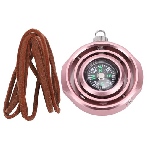 Sunicon Metall Fingerspitze Gyroskop, Erwachsene rotierende Metallspielzeug Rotatable Wählungsrelfer Fingerspitze rotierendes Spielzeug Aluminium Allo mit PU -Lederseil (Rose Gold) von Sunicon