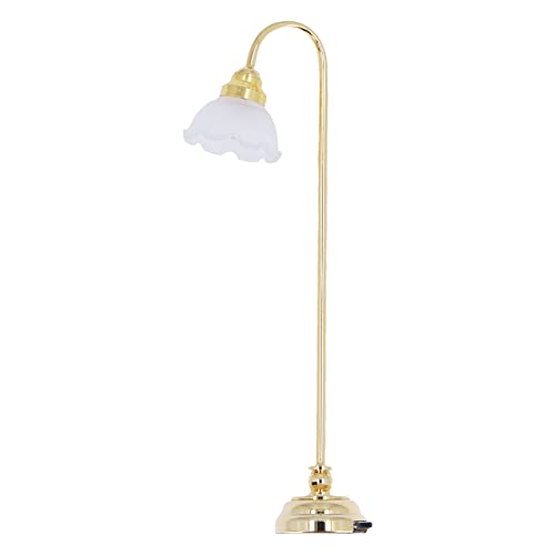 Sunicon Miniatur Dollhouse Stehlampe, Vintage -Stil warmes Licht 1/12 Skala Miniaturmöbel für Puppenhaus Schlafzimmer Wohnzimmer Metall Plastik 10.3cm von Sunicon