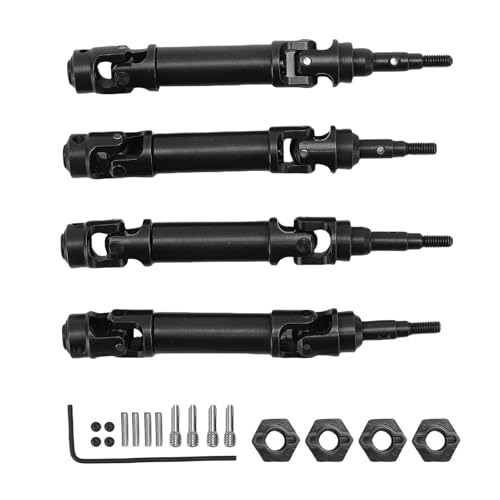 Sunicon vorderen Heck -CVD -Antriebswellen Set, bürstenloser RC -Auto Starke Struktur Metallersatz für Fiesta St Rally 1/10 4x4 (Black) von Sunicon