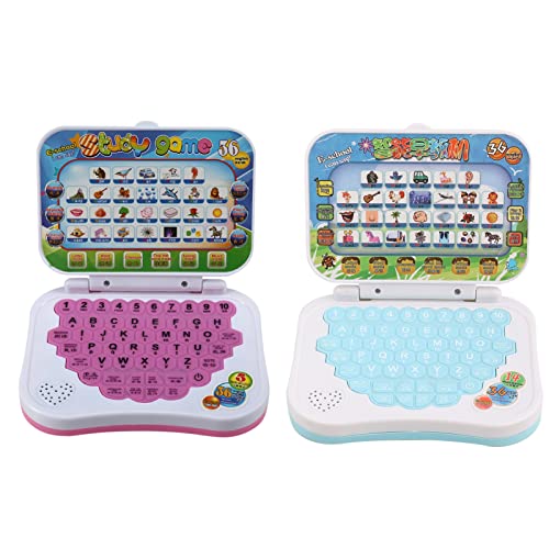 Lernlaptop für Kinder 21×17×4 Baby Kinder Zweisprachig Pädagogisch Lernspielzeug Lernlaptop Computerspiel Lernlaptop von Sunisfa