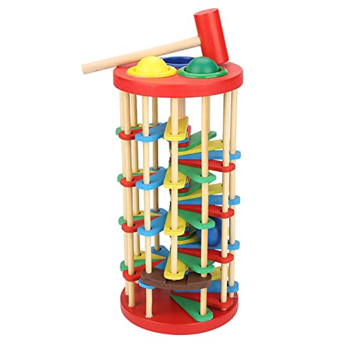 Sunisfa Montessori-Spielzeug für 1-Jährige, Hämmerspielzeug, 30 X 13 X 13 cm, Buntes Klopfleiter-Spielzeug aus Holz, Intelligenzentwicklung, Kinder-Vorschulgeschenk von Sunisfa