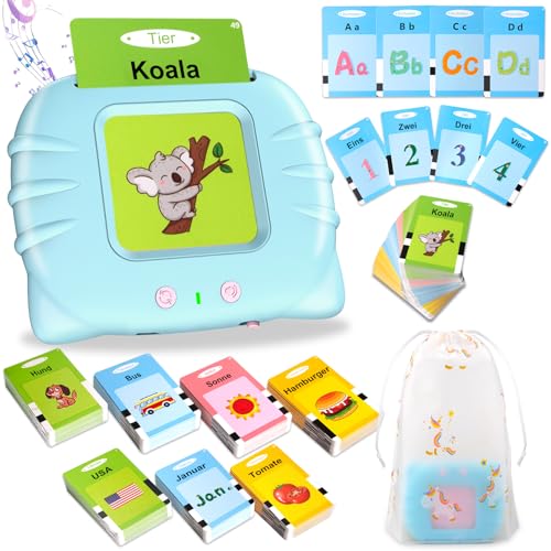Sprechende Flash-Karten, Standard Deutsch-194 Blätter 388 Wörter, Sprechende Flash Karten Lernspielzeug für Kleinkinder 2-4 Jahre Alt, Interaktive Spielzeug für Jungen Mädchen Sprechende Flash-Karten, Standard Deutsch-194 Blätter 388 Wörter, Sprechende Flash Karten Lernspielzeug für Kleinkinder 2-4 Jahre Alt, Interaktive Spielzeug für Jungen Mädchen von Sunity