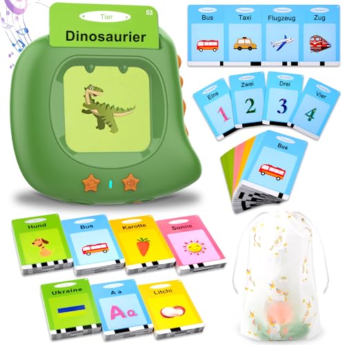 Sprechende Flash-Karten, Standard Deutsch-194 Blätter 388 Wörter, Sprechende Flash Karten Lernspielzeug für Kleinkinder 2-4 Jahre Alt, Interaktive Spielzeug für Jungen Mädchen Sprechende Flash-Karten, Standard Deutsch-194 Blätter 388 Wörter, Sprechende Flash Karten Lernspielzeug für Kleinkinder 2-4 Jahre Alt, Interaktive Spielzeug für Jungen Mädchen von Sunity