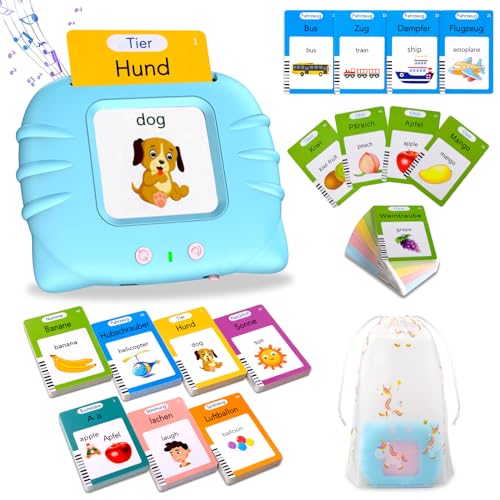 Sprechende Flash-Karten, Standard Deutsch-255 Blätter 510 Wörter, Sprechende Flash Karten Lernspielzeug für Kleinkinder 2-4 Jahre Alt, Interaktive Spielzeug für Jungen Mädchen Blau Sprechende Flash-Karten, Standard Deutsch-255 Blätter 510 Wörter, Sprechende Flash Karten Lernspielzeug für Kleinkinder 2-4 Jahre Alt, Interaktive Spielzeug für Jungen Mädchen Blau von Sunity