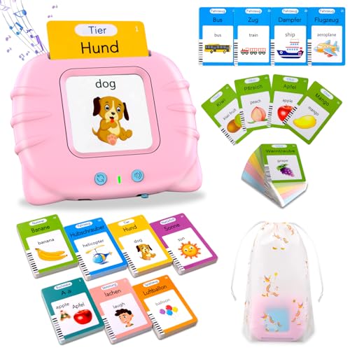 Sprechende Flash-Karten, Standard Deutsch-255 Blätter 510 Wörter, Sprechende Flash Karten Lernspielzeug für Kleinkinder 2-4 Jahre Alt, Interaktive Spielzeug für Jungen Mädchen Rosa Sprechende Flash-Karten, Standard Deutsch-255 Blätter 510 Wörter, Sprechende Flash Karten Lernspielzeug für Kleinkinder 2-4 Jahre Alt, Interaktive Spielzeug für Jungen Mädchen Rosa von Sunity
