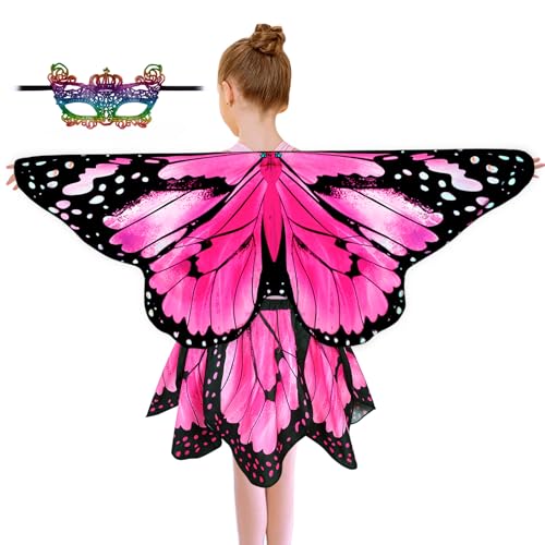 Sunlisky schmetterling kostüm kinder Schmetterlingskostüm Mädchen 3er-Set (Umhang, Rock und Maske) kostüm schmetterling kinder von Sunlisky
