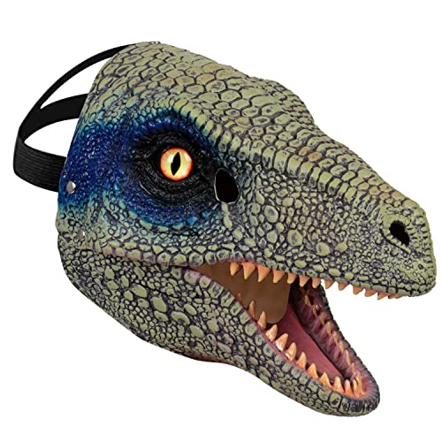 Sunlisky Halloween Dino Maske, Dino Maske mit Beweglichem Kiefer, Realistische Dinosaurier Kopf Latex Maske Halloween Cosplay Party Geschenk Requisiten von Sunlisky