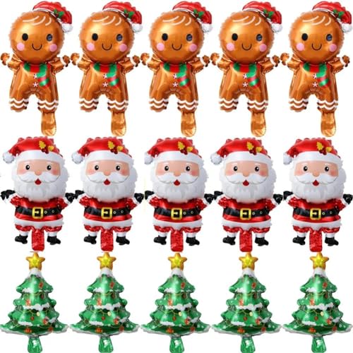 Sunmeit 60 StüCk Weihnachtsballons Aus Aluminiumfolie, Kleiner Ballon, Spielzeug, Weihnachtsbaum, Lebkuchenmann, Weihnachtsmann, Geburtstagsfeier, Feiertagsdekoration Sunmeit 60 StüCk Weihnachtsballons Aus Aluminiumfolie, Kleiner Ballon, Spielzeug, Weihnachtsbaum, Lebkuchenmann, Weihnachtsmann, Geburtstagsfeier, Feiertagsdekoration von Sunmeit