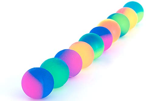 sunmondo Flummis 10 Stück mit 27 mm Durchmesser | Bunter Flummi Dopsball Gummiball Hüpfball Springball Superball Dotzball Querball | Set hohe Sprungkraft für großen Spaß von sunmondo