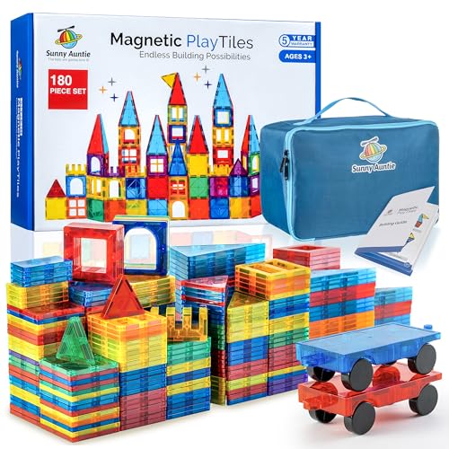 Sunny Auntie Magnetic Tiles 180 PCS, Magnetic Tiles for Kids & Toddlers, Toy for 3 4 5 6 7 8 Year Old Boys & Girls, Gift Box Sunny Auntie Magnetic Tiles 180 PCS, Magnetic Tiles for Kids & Toddlers, Toy for 3 4 5 6 7 8 Year Old Boys & Girls, Gift Box von Sunny Auntie
