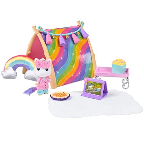 Sunny Days Entertainment Honey Bee Acres Rainbow Ridge Sweet Dreams Pyjama-Party – 15-teiliges Puppenhaus-Spielset mit exklusiver Einhorn-Figur, Spielzeug für Kinder von Sunny Days