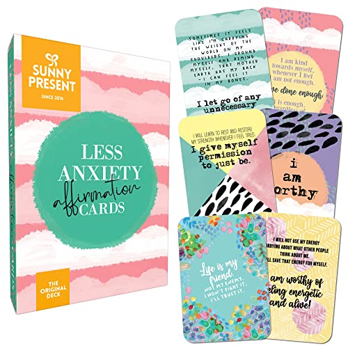 Less Anxiety Affirmation Cards - 45 Beautifully Illustrated Cards to Help Stress & Anxiety… Less Anxiety Affirmation Cards - 45 Beautifully Illustrated Cards to Help Stress & Anxiety… von Sunny Present