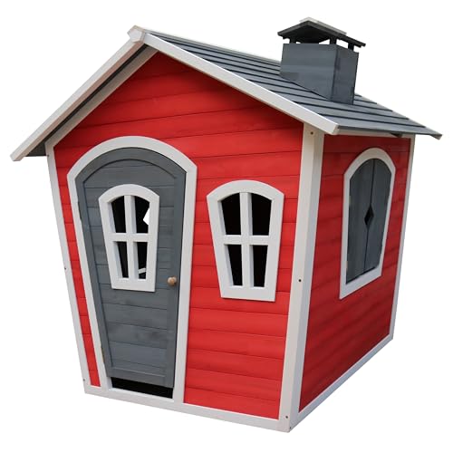 AXI Spielhaus Olaf aus FSC Holz | Outdoor Kinderspielhaus für den Garten in Rot/Grau | Gartenhaus für Kinder mit Fenstern AXI Spielhaus Olaf aus FSC Holz | Outdoor Kinderspielhaus für den Garten in Rot/Grau | Gartenhaus für Kinder mit Fenstern von Sunny