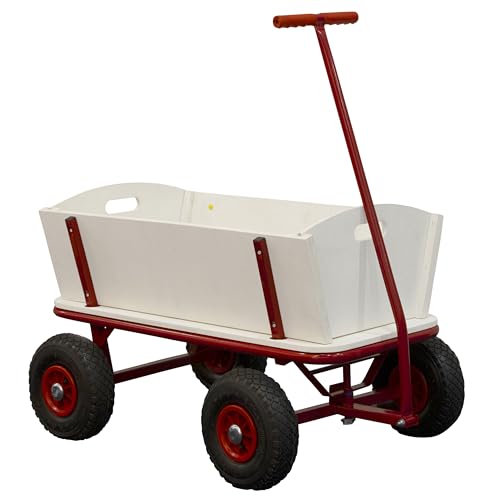 SUNNY Billy Beach Wagon Bollerwagen in Rot | Kinder Handwagen aus Holz mit Luftreifen | Belastbar bis 100 kg | 94x61x97cm SUNNY Billy Beach Wagon Bollerwagen in Rot | Kinder Handwagen aus Holz mit Luftreifen | Belastbar bis 100 kg | 94x61x97cm von Sunny