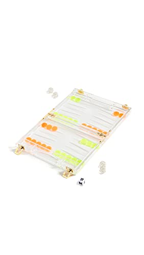 SunnyLIFE Mini Lucite Backgammon Limited Edition Neon 2 Spieler ab 8 Jahren von SunnyLIFE