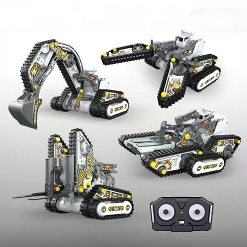 SunnyOcean 4-in-1 Baufahrzeug Bausatz mit 2.4GHz Fernbedienung, 176 Teile STEM Konstruktionsset für Bagger Planierraupe Kran, Kreatives Ingenieurspielzeug ab 8 Jahren SunnyOcean 4-in-1 Baufahrzeug Bausatz mit 2.4GHz Fernbedienung, 176 Teile STEM Konstruktionsset für Bagger Planierraupe Kran, Kreatives Ingenieurspielzeug ab 8 Jahren von SunnyOcean