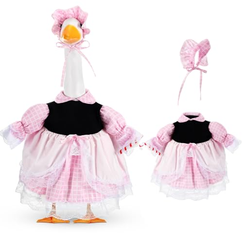 Sunnymove Veranda-Gans-Outfits für Zement-Gans, Rasen, Statue, Kleidung, 58,4 cm, rosa und schwarz, Kleid mit breiter Krempe, Hut und Rohr, Kostüm für Halloween, Party, Hof, Outdoor-Dekoration, 3 Sunnymove Veranda-Gans-Outfits für Zement-Gans, Rasen, Statue, Kleidung, 58,4 cm, rosa und schwarz, Kleid mit breiter Krempe, Hut und Rohr, Kostüm für Halloween, Party, Hof, Outdoor-Dekoration, 3 von Sunnymove