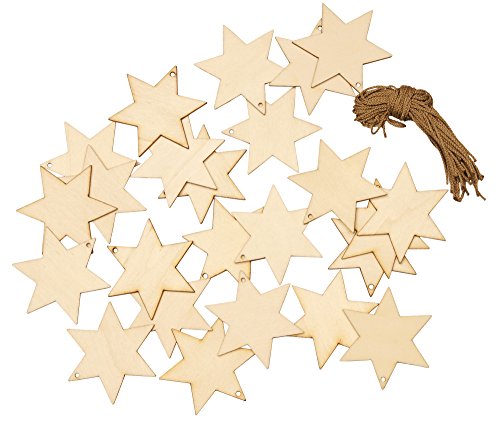 Sunnysue 100-67 - Holzanhänger Sterne, 24-teilig von Sunnysue