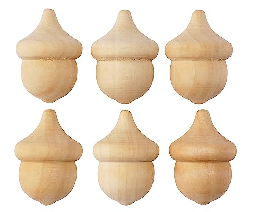 Sunnysue 103-09 3D-Figur Holz-Eicheln, 6er Set, Natur von Sunnysue