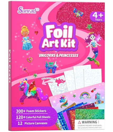 Sunrad Kunst & Bastelaktivität,Eeinhorn und Prinzessinnen Folienspaß Bastelkoffer,Schmutzfreie Kunst für Kinder, DIY-Aktivität,Bastelsets,Geschenke für 4 bis 9 Jahre Reisespielzeug Sunrad Kunst & Bastelaktivität,Eeinhorn und Prinzessinnen Folienspaß Bastelkoffer,Schmutzfreie Kunst für Kinder, DIY-Aktivität,Bastelsets,Geschenke für 4 bis 9 Jahre Reisespielzeug von Sunrad