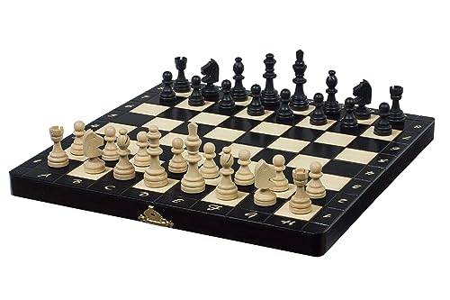 Sunrise Chess Kleines Lux Magnetschach Figuren mit Magnet Perfekt für unterwegs Komfortables Gameplay Traditioneller Look Aus Holz Gut ausbalanciert Sunrise Chess Kleines Lux Magnetschach Figuren mit Magnet Perfekt für unterwegs Komfortables Gameplay Traditioneller Look Aus Holz Gut ausbalanciert von Sunrise Chess & Games