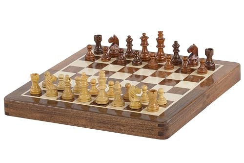 Sunrise Chess Magnetisches Schachspiel mit 25 cm intarsiertem Schachbrett – Kompakte Größe, ideal für Reisen und als Elegantes Geschenk Sunrise Chess Magnetisches Schachspiel mit 25 cm intarsiertem Schachbrett – Kompakte Größe, ideal für Reisen und als Elegantes Geschenk von Sunrise Chess & Games