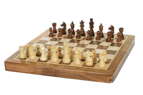 Sunrise Chess Magnetisches Schachspiel mit 30 cm intarsiertem Schachbrett – Eleganz und Mobilität für das ultimative Spielerlebnis von Sunrise Chess & Games