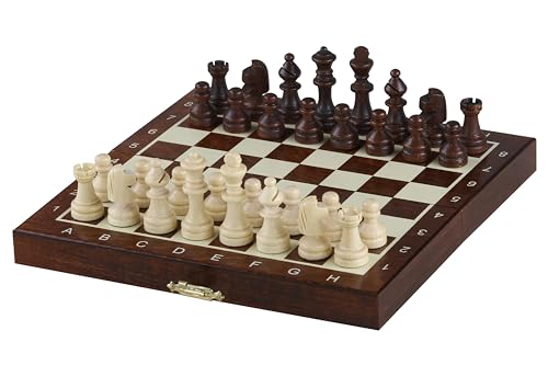 Sunrise Chess Mini Magnetisches Schachspiel mit Aufdruck – Kompaktes Design und personalisierte Gravur für das ultimative Mobile Schacherlebnis von Sunrise Chess & Games