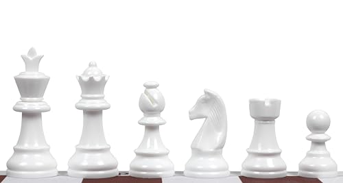 Sunrise Chess Staunton 6 Kunststoffschachfiguren – Schneeweiß für EIN stilvolles und Elegantes Schachspiel (Königshöhe 95 mm) von Sunrise Chess & Games