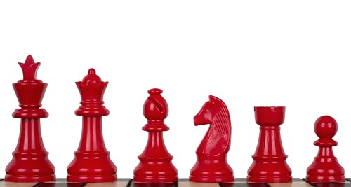 Sunrise Chess Staunton 6 Schachfiguren aus Kunststoff in Rot – Lebendige Ästhetik für EIN dynamisches Schacherlebnis (Königshöhe 95 mm) von Sunrise Chess & Games