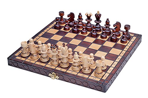 Sunrise Chess & Games - Elegantes, Kompaktes Schachspiel 'Perle Klein' 29x29cm, Ideal für Kinder und Erwachsene Sunrise Chess & Games - Elegantes, Kompaktes Schachspiel 'Perle Klein' 29x29cm, Ideal für Kinder und Erwachsene von Sunrise Chess & Games