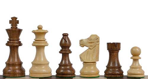 Sunrise Chess & Games Französische Lardy Schachfiguren - Akazie & Buchsbaum, 3,5 Zoll, Handgefertigt, Elegantes Design, Premium Qualität von Sunrise Chess & Games