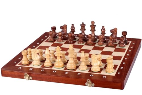 Sunrise Chess & Games French Staunton Gold Nr. 5 - Klassisches Schachspiel-Set aus hochwertigem Holz von Sunrise Chess & Games