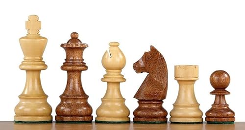 Sunrise Chess & Games German Timeless Schachfiguren 3,5 Zoll Akazie/Buchsbaum mit zusätzlichen Damen von Sunrise Chess & Games