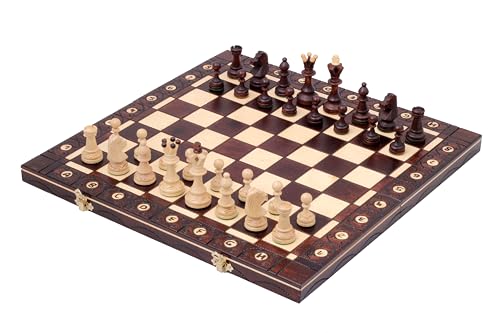 Sunrise Chess & Games Senator New Line Elegantes Schachspiel Schwarz, Klassisches Design, Holzfiguren, 42cm von Sunrise Chess & Games