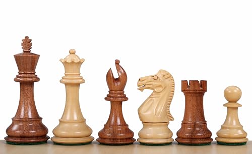 Sunrise Chess & Games Stallion Schachfiguren - Akazie & Buchsbaum, 3,5 Zoll, Präzisionshandwerk, Elegantes Design von Sunrise Chess & Games