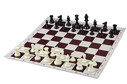 Sunrise Chess & Games Staunton Nr. 4 Schachfiguren - Weiß/Schwarz, König 78 mm, Plastik, Klassisches Spielgefühl von Sunrise Chess & Games