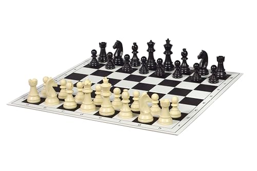 Sunrise Chess & Games Staunton Plastik Schachfiguren - König 85 mm, Robuster Kunststoff, Ideal für Schachclubs von Sunrise Chess & Games