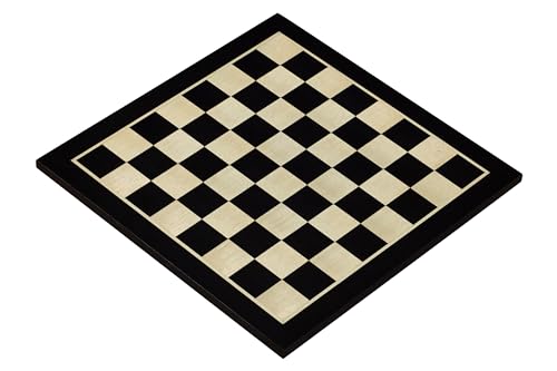 Sunrise Schach & Spiele | Schachbrett Nr. 5 | Keine Koordinaten | Intarsien | Hebanisiert | Turnier-Vorstand | Elegantes Design | Geschenkidee | Ideal für mittlere Figuren | Feld 50 mm von Sunrise Chess & Games