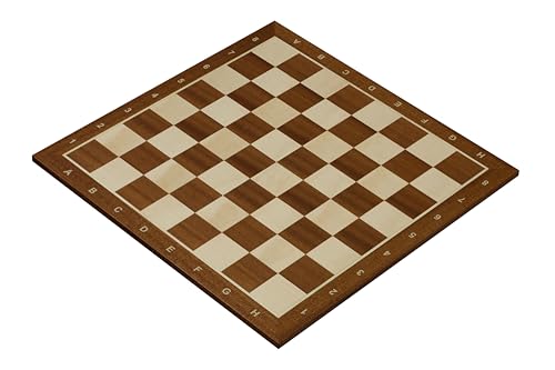 Sunrise Chess | Schachbrett Nr. 5 | Mit Beschreibung | Mahagoni/Bergahorn | Intarsien | Turnier-Vorstand | Elegantes Design | Geschenkidee | Ideal für mittlere Figuren | Feldmaße: 50 mm von Sunrise Chess & Games