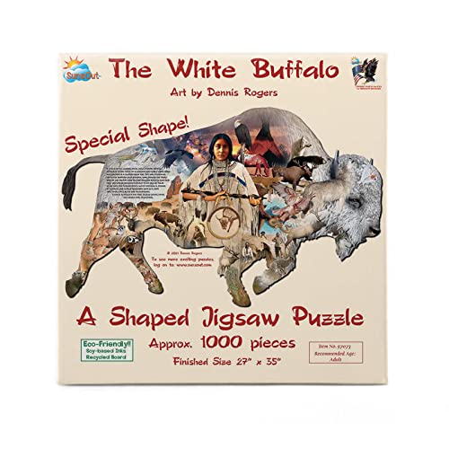 SUNSOUT INC – The White Buffalo – 1000-teiliges Puzzle in Sonderform von Künstler: Dennis Rogers, fertige Größe 68,6 x 88,9 cm, MPN# 97073 SUNSOUT INC – The White Buffalo – 1000-teiliges Puzzle in Sonderform von Künstler: Dennis Rogers, fertige Größe 68,6 x 88,9 cm, MPN# 97073 von SunsOut