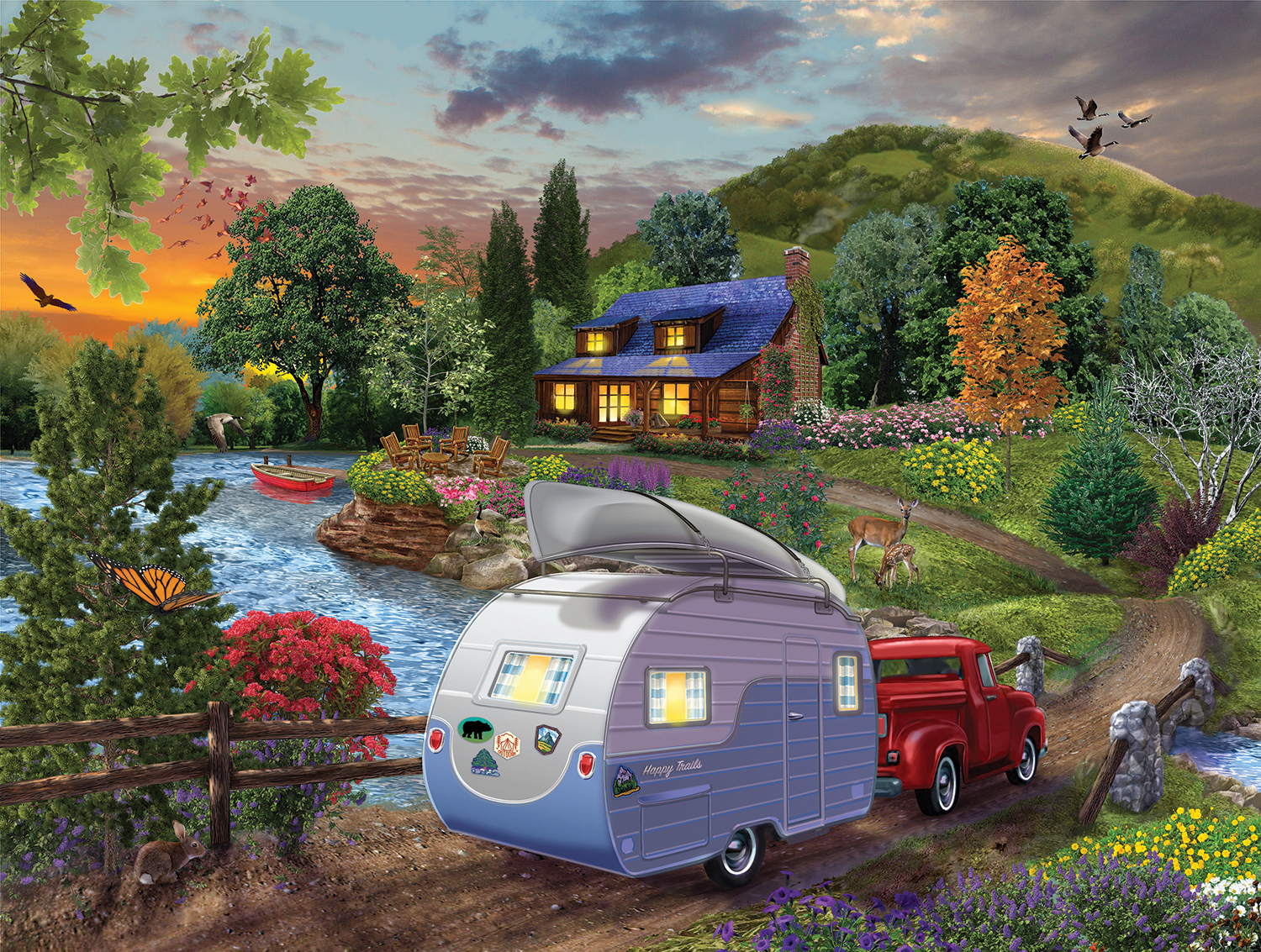 SunsOut Bigelow Illustrations - Campers Coming Home 1000 Teile Puzzle Sunsout-31517 SunsOut Bigelow Illustrations - Campers Coming Home 1000 Teile Puzzle Sunsout-31517 von SunsOut